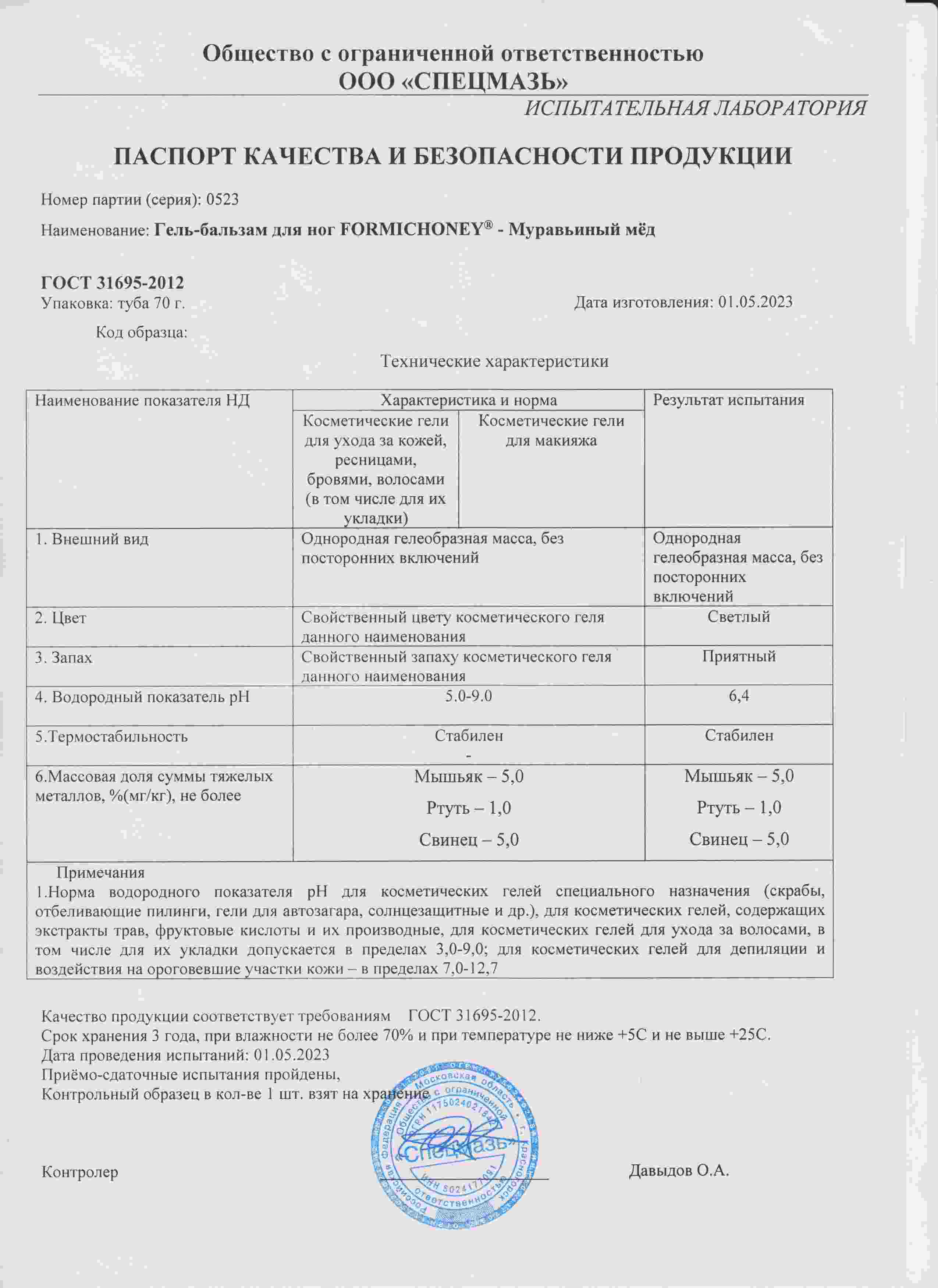 Паспорт №052023